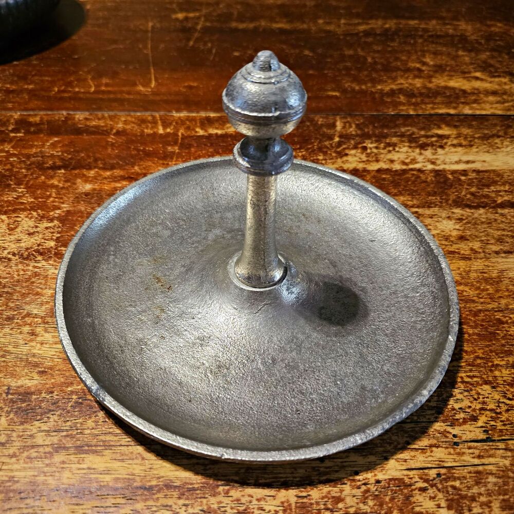 Pewter Jewelry Tray with Center Pinnacle Vintage